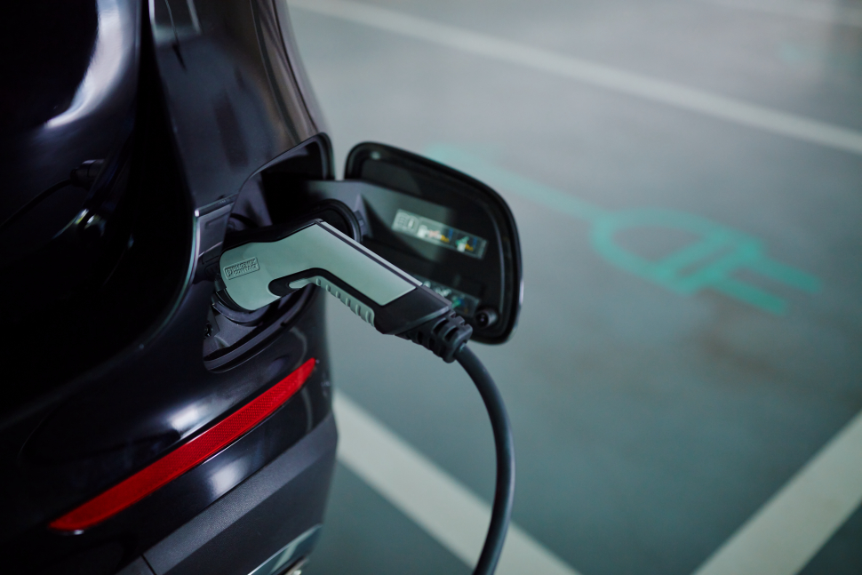 Electric vehicle  shown charging using a Wallbox smart charging system