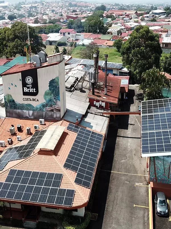 Paneles solares para la industria de café