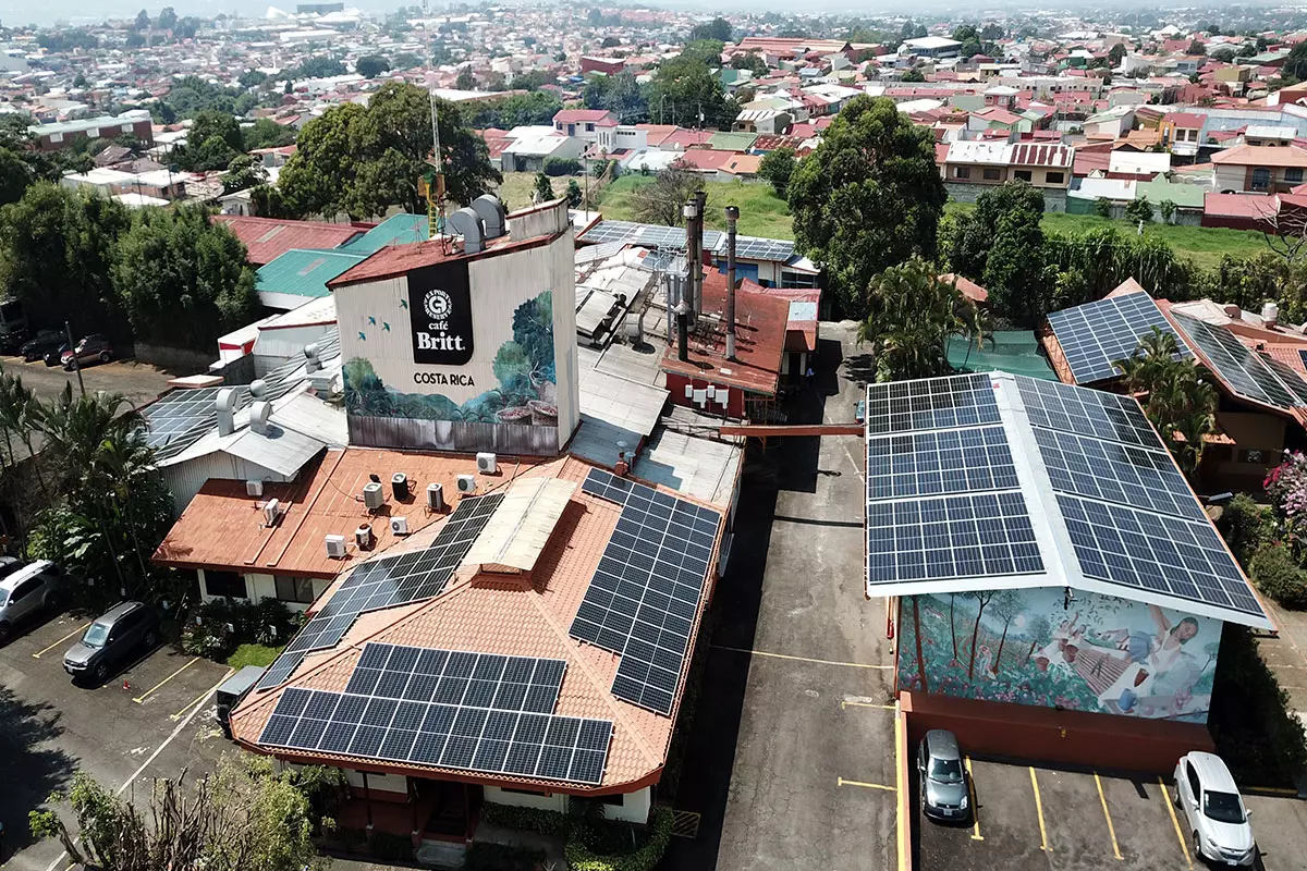 Paneles solares para la industria de café